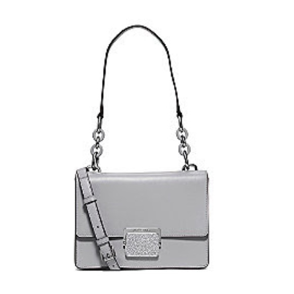 Michael Kors Cynthia Smooth Leather Small Shoulder Flap Bag - Dove Gray